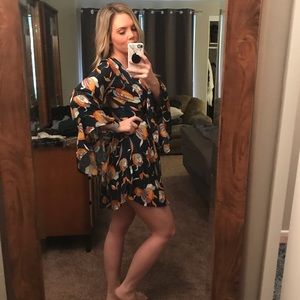 Bell sleeved floral dress